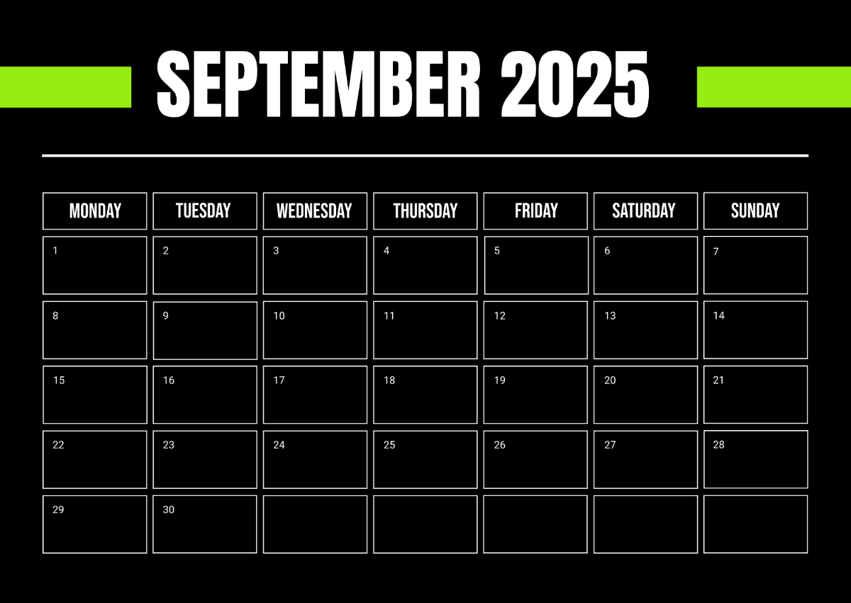 Page 2 Free September 2025 Calendar Templates Editable And Printable
