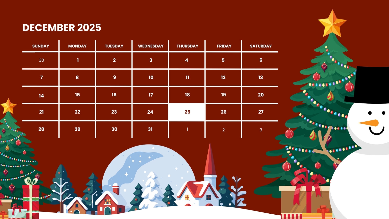 Page 4 Free Custom Printable Christmas Calendar Templates Canva