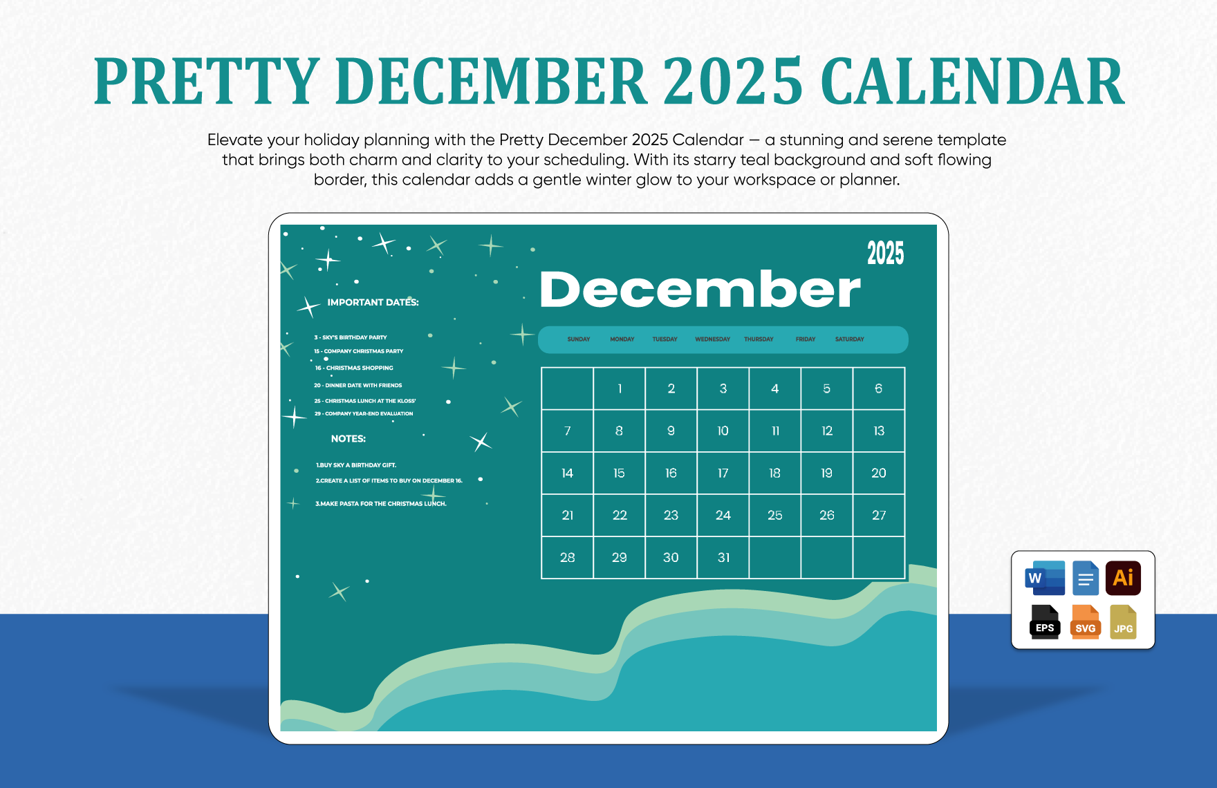 December 2025 Wallpaper Calendar