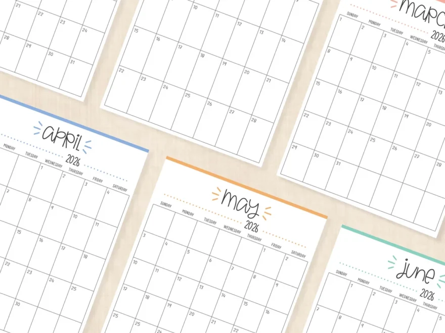 Printable 2026 Calendar Buzzy Burst