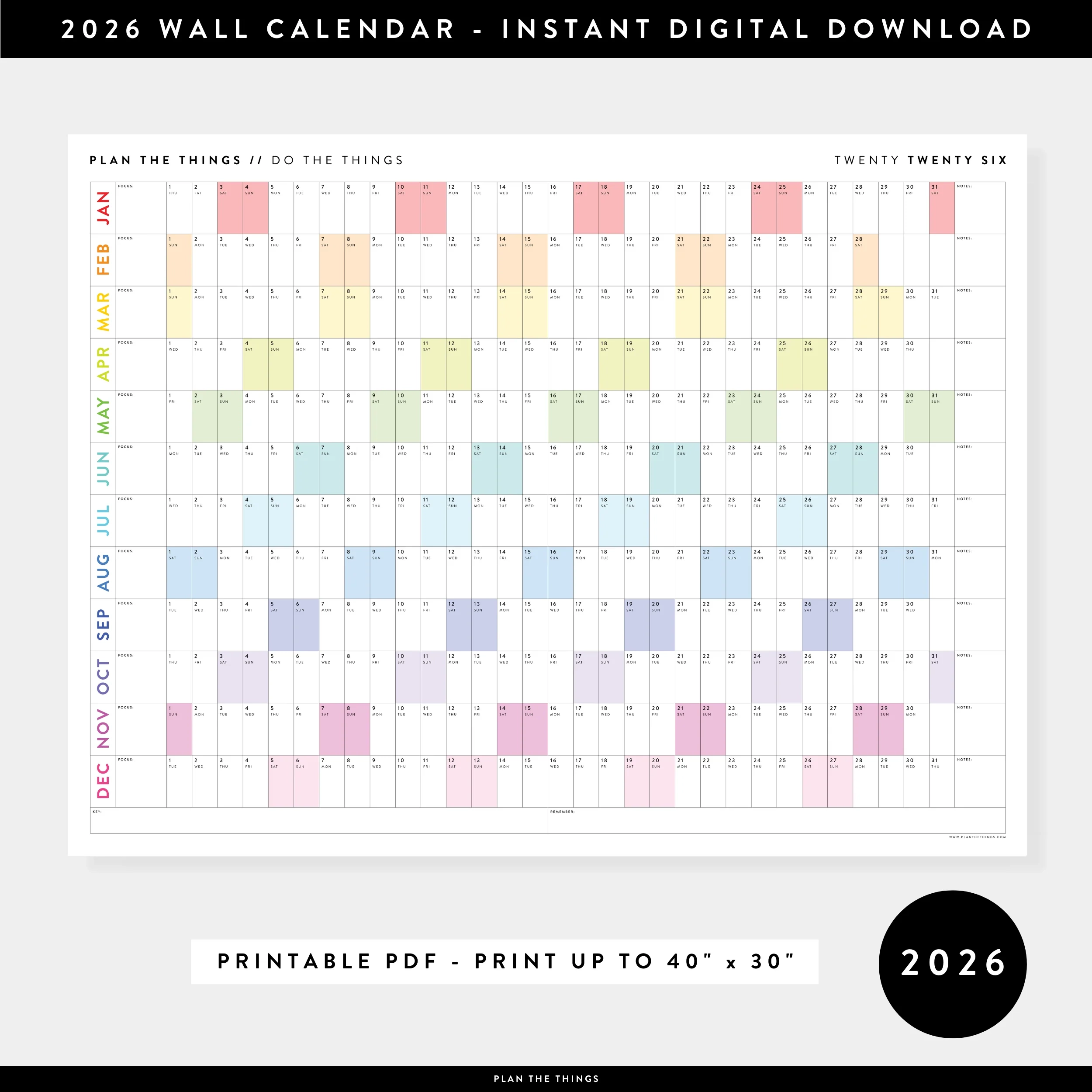 Minimalist Calendar Printable 2026