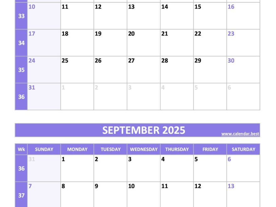Printable August And September 2025 Calendar Free PDF JPG Downloads