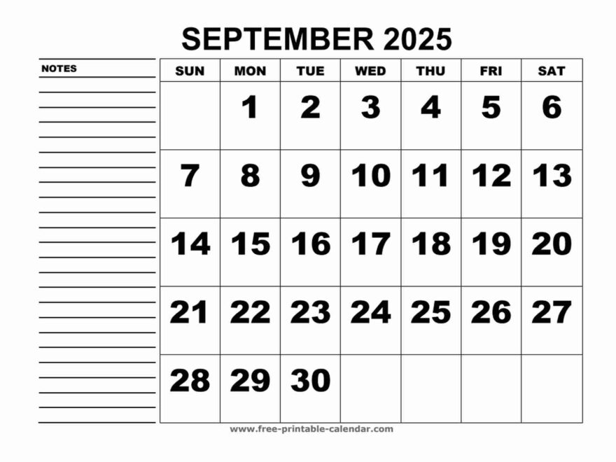 Printable Calendar September 2025