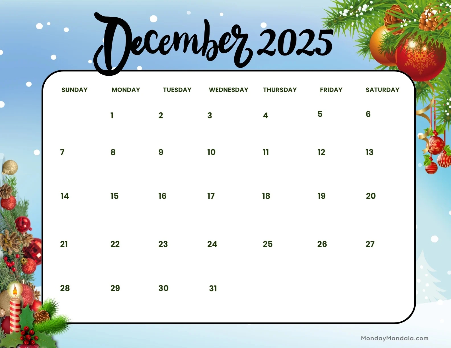 Printable Calendars For 2025 2026 Free PDFs 