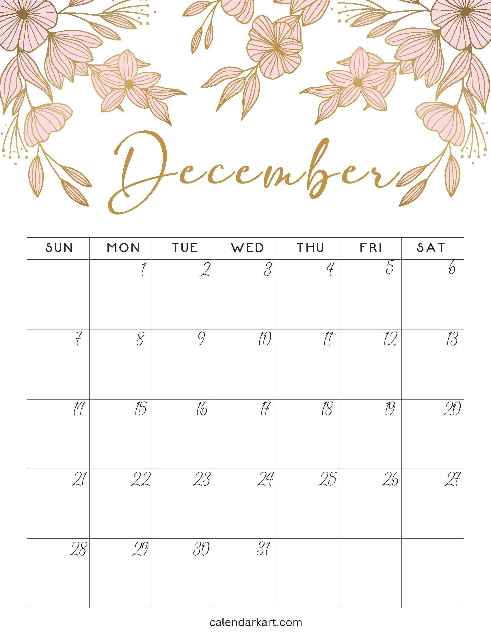Cute December 2025 Calendar