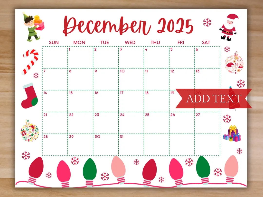 October November December 2025 Calendar Printable
