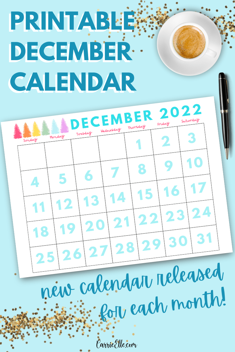 December Calendar Print Out