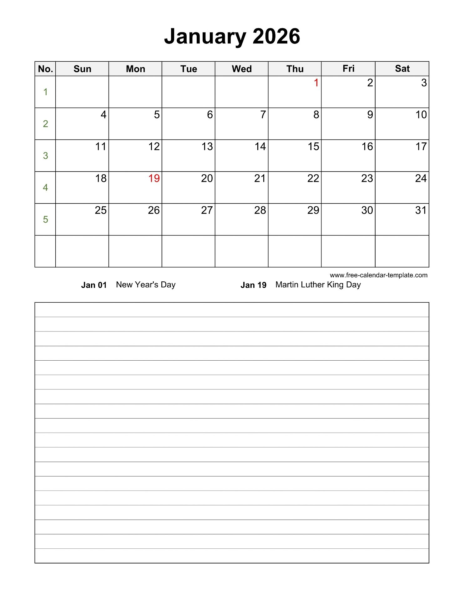 Printable Appointment Calendar 2026