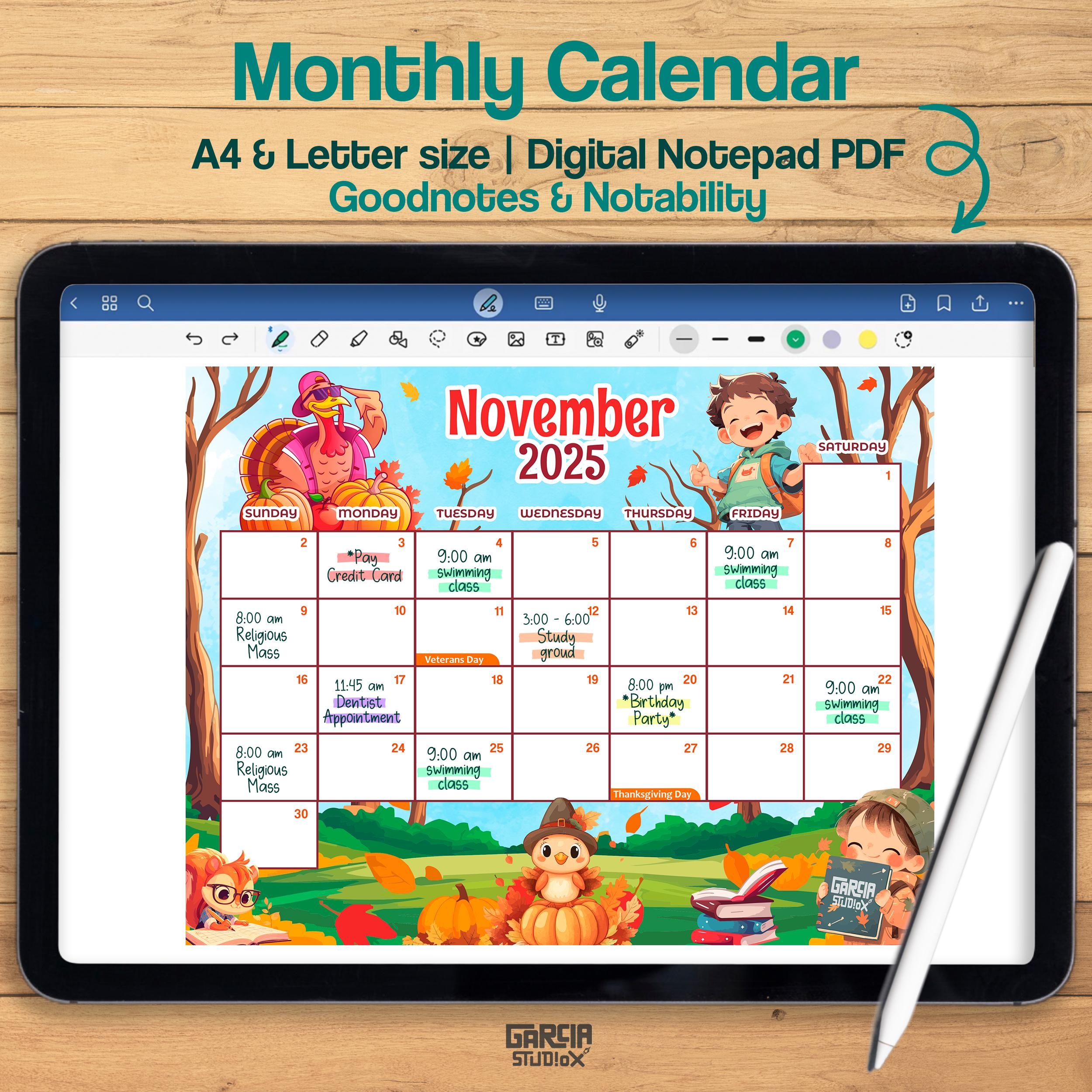 November 2025 Online Calendar