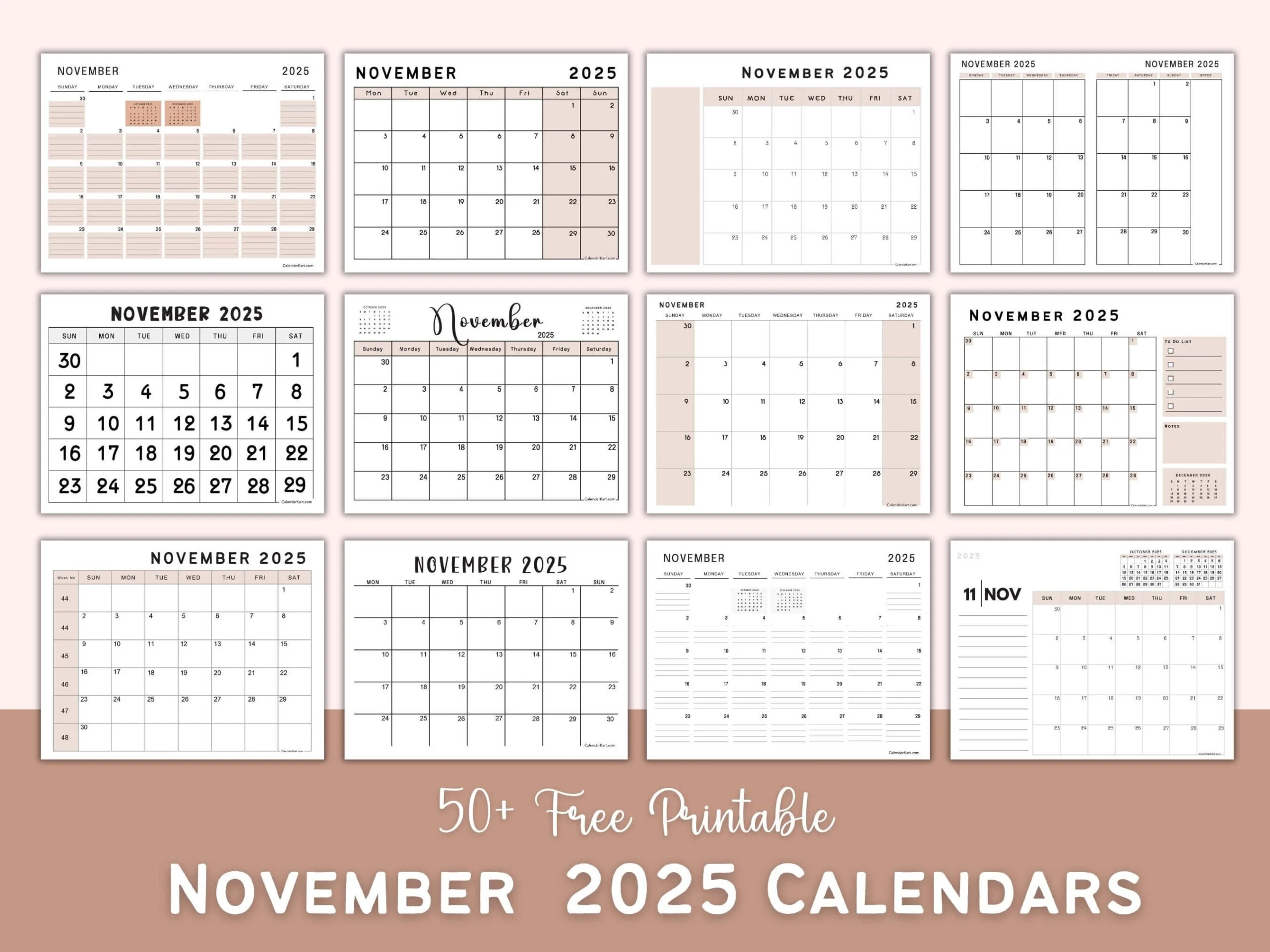 November 2025 Calendar Printable Free
