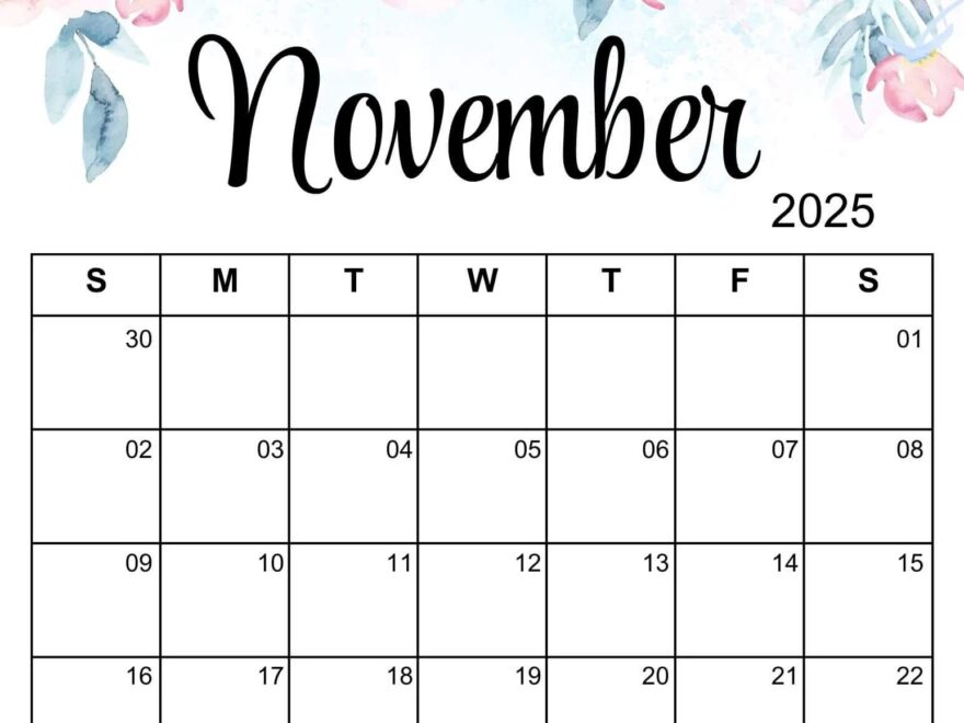 Printable November 2025 Calendars Free Pdf CalendarKart