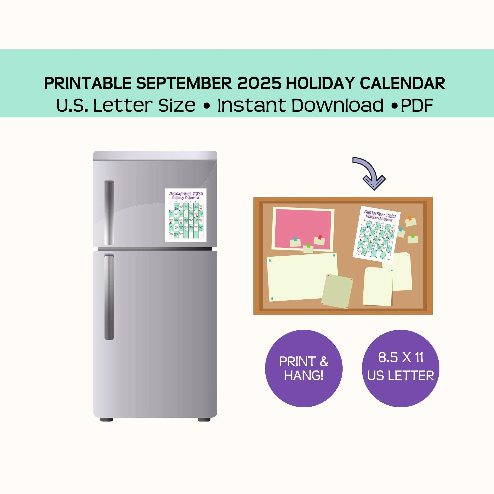 Printable September 2025 Holiday Calendar Page Fun And Wacky Holidays Affordable And Fun Instant PDF Download Etsy