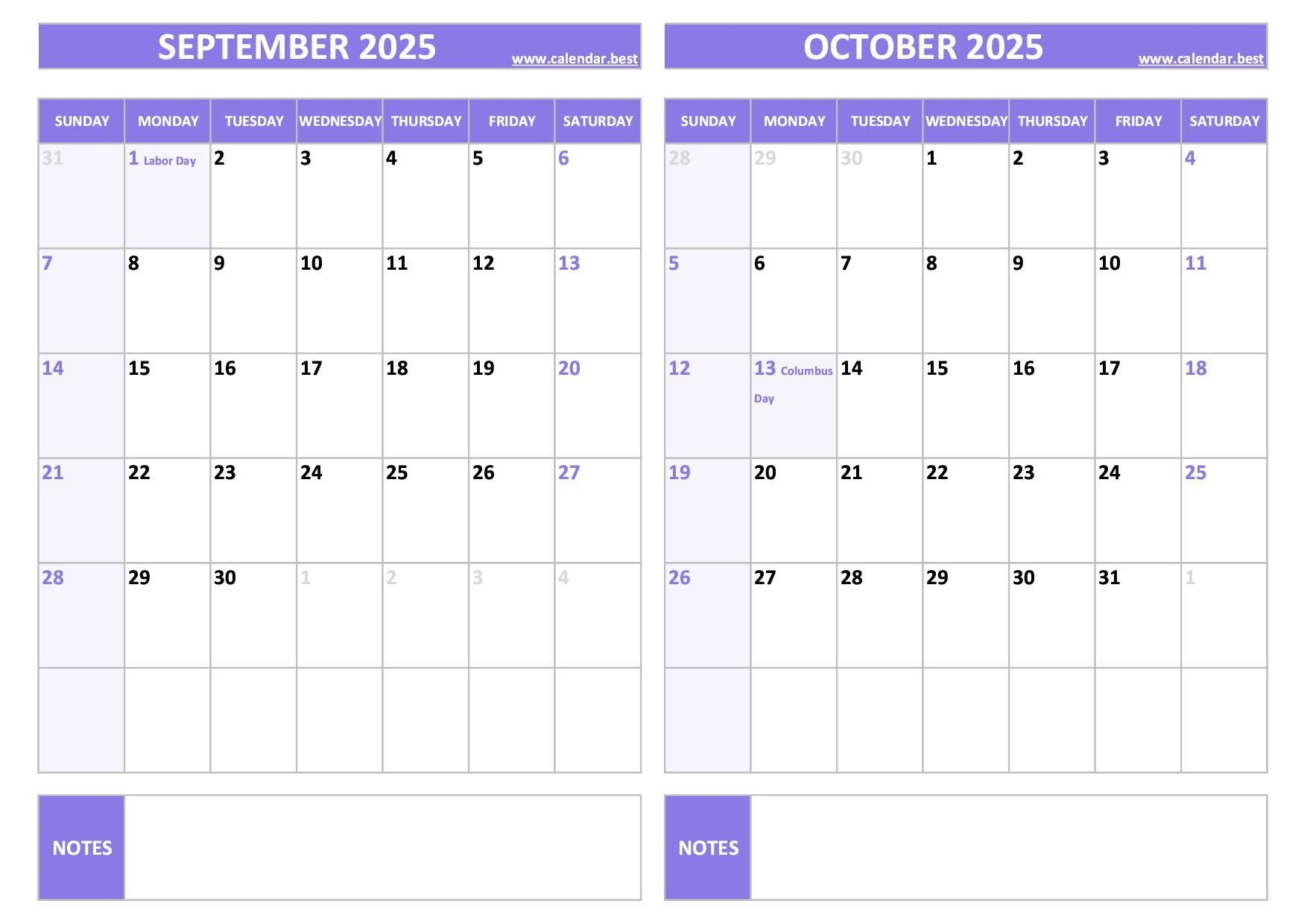 Printable September And October 2025 Calendar Free PDF JPG Downloads