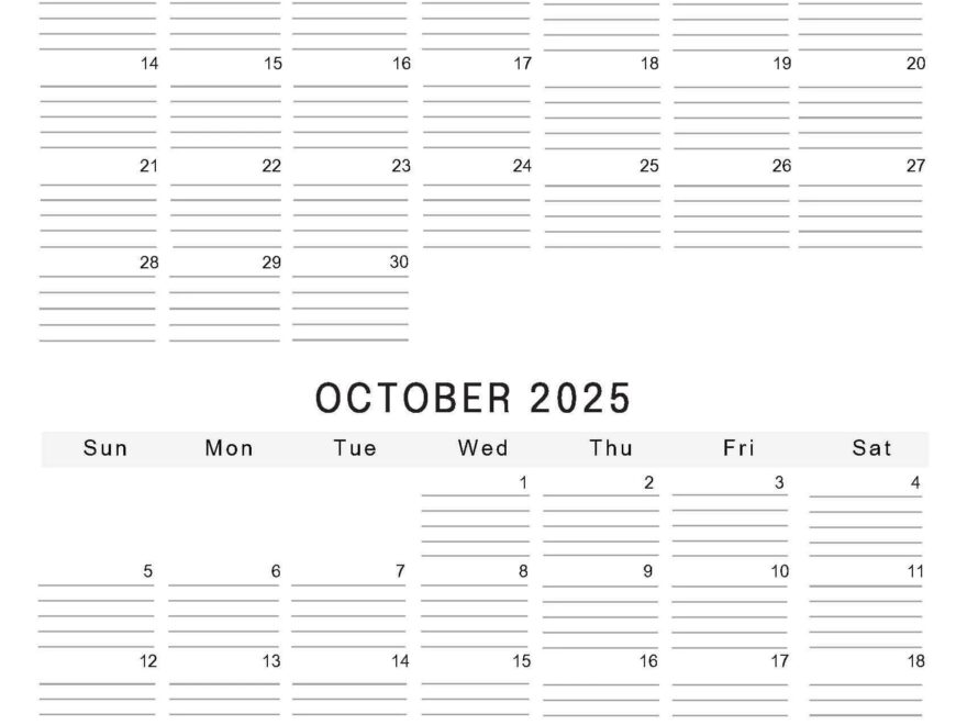 Printable September October 2025 Calendar Calendarkart