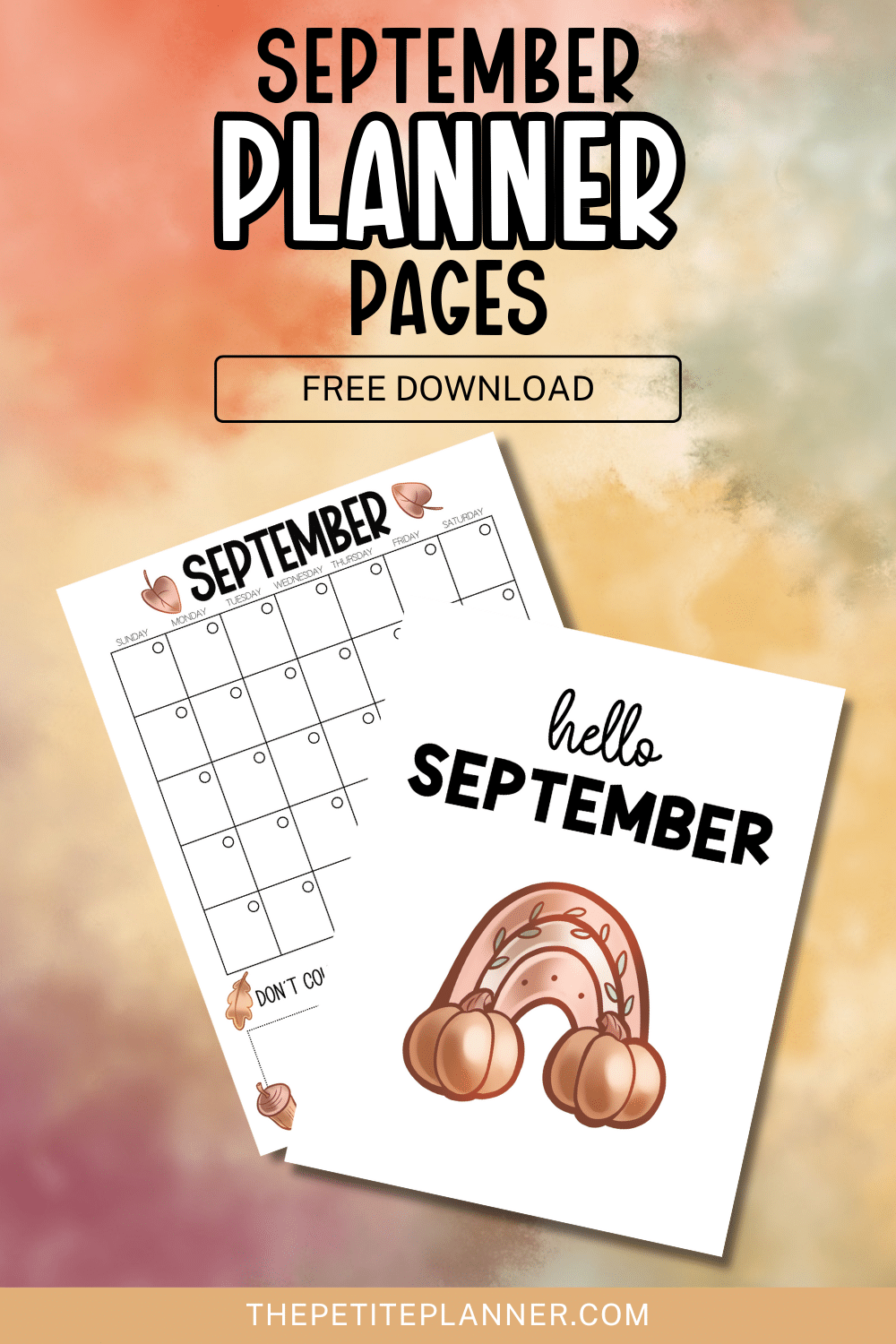 Printable September Monthly Calendar 2025