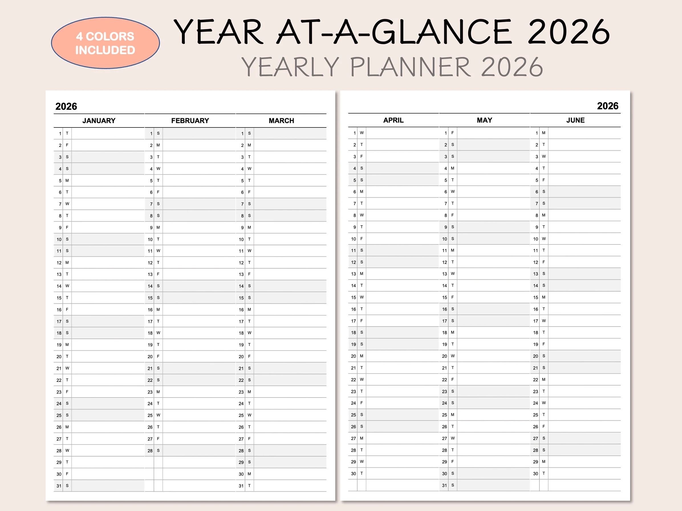 Printable 2026 Calendar Planner