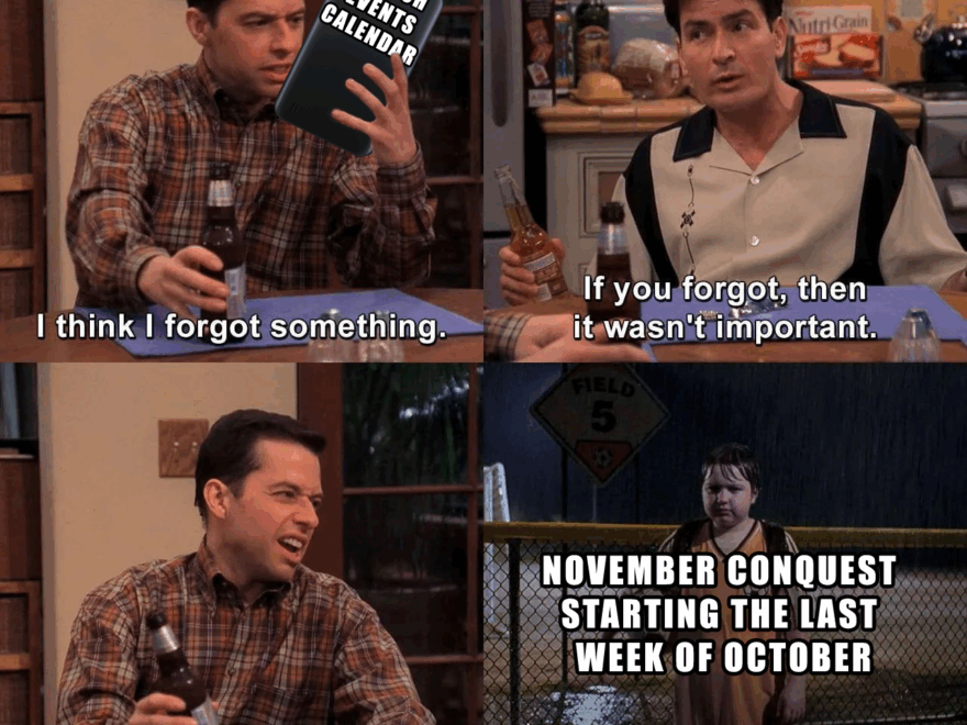 PSA November Conquest Starts Today October 28 6 00pm UTC R SWGalaxyOfHeroes