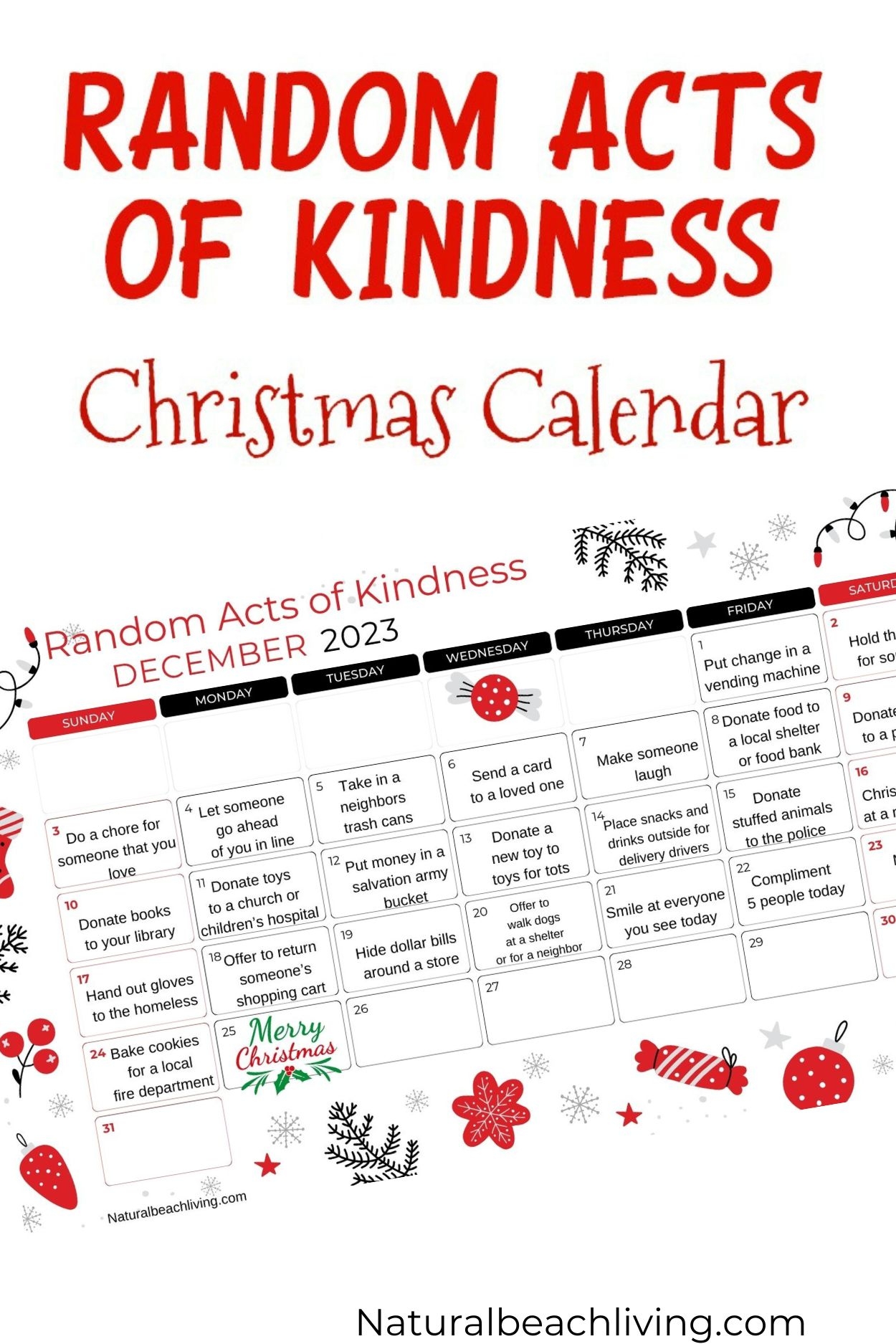 December Spread Kindness Calendar