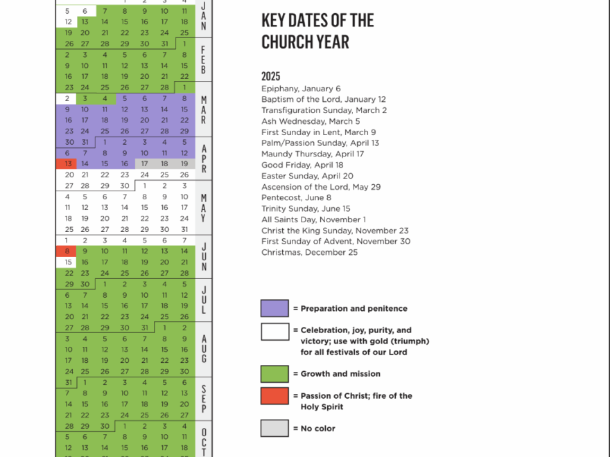 RCA Liturgical Calendar Reformed Church In America