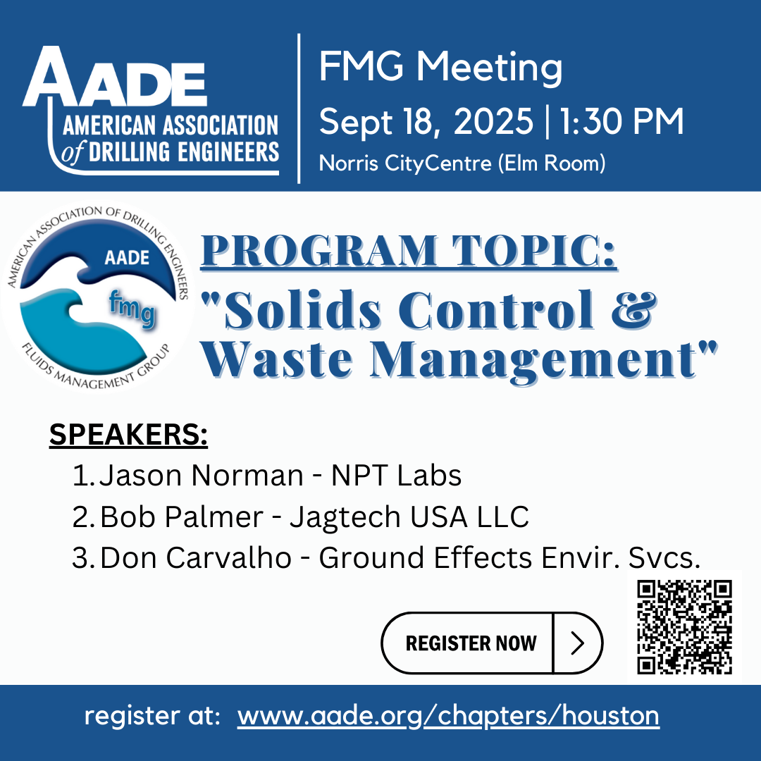 Save The Date AADE Houston Fluids Management Group Meeting Sept 18 2025 Houston TX Upstream Calendar