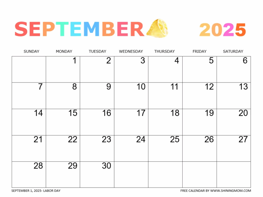 September 2025 Calendar 50 Awesome Free Printables For You