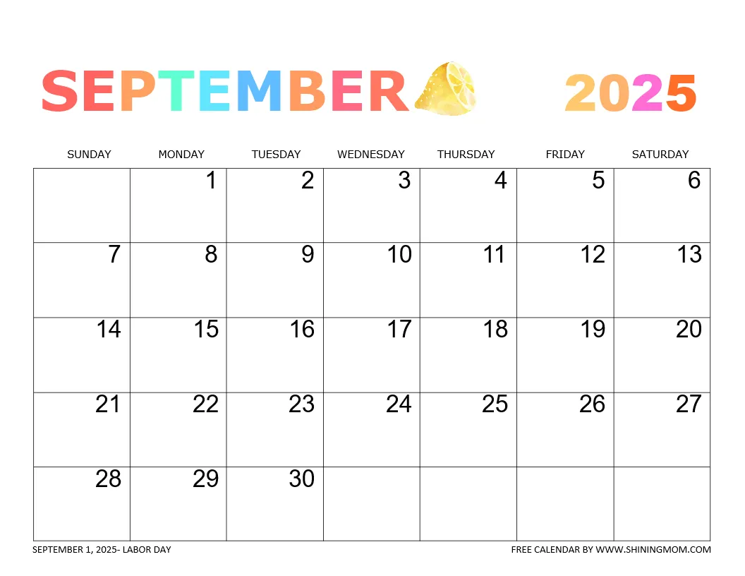 September 2025 Calendar 50 Awesome Free Printables For You 
