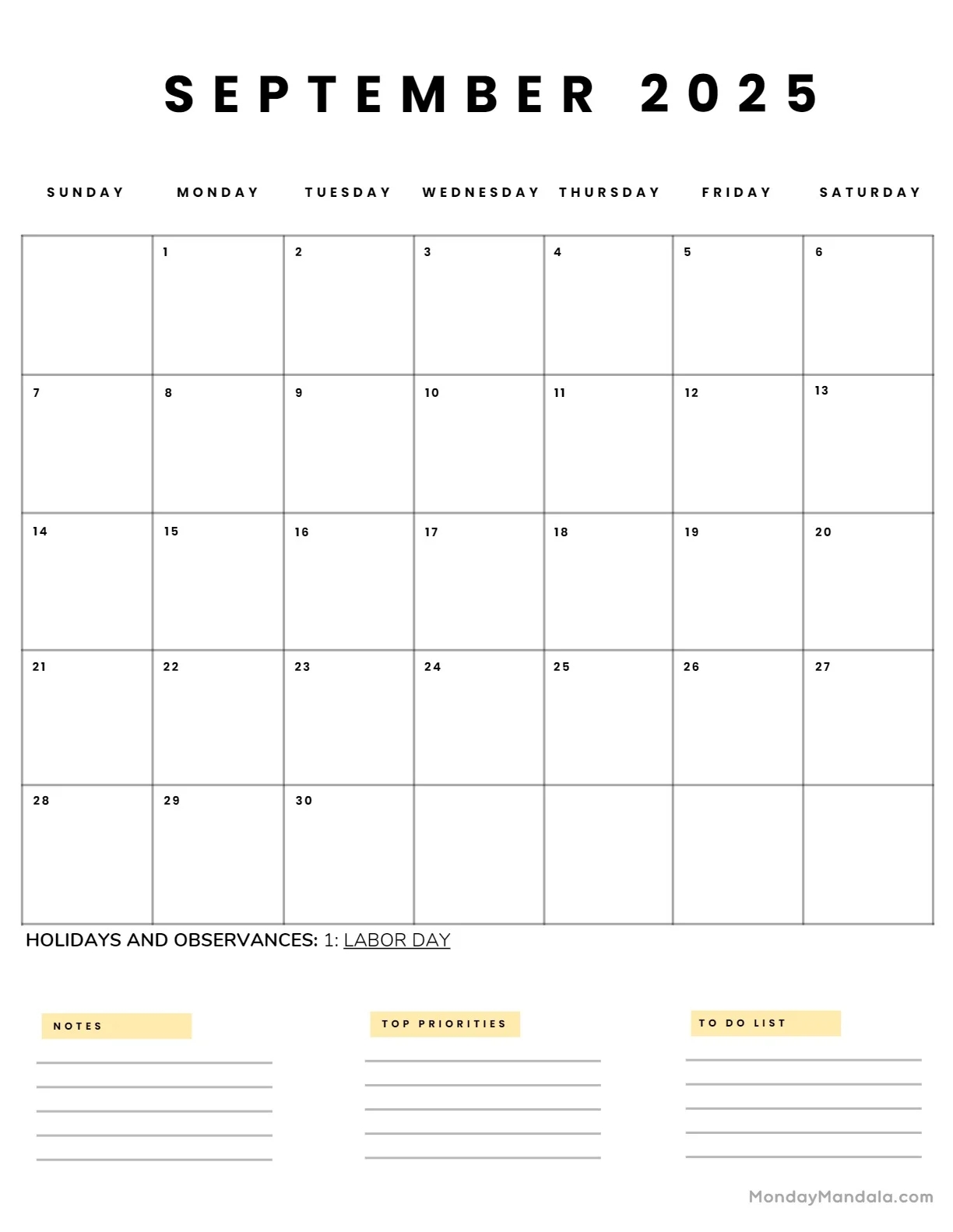 September 2025 Calendar 52 Free PDF Printables 