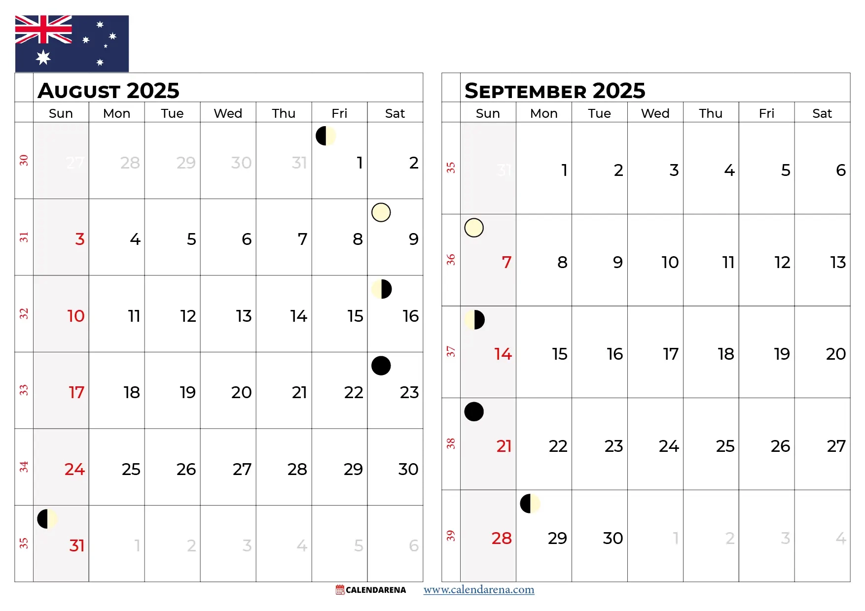 Printable August And September 2025 Calendar