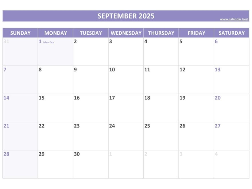 September 2025 Calendar Calendar best
