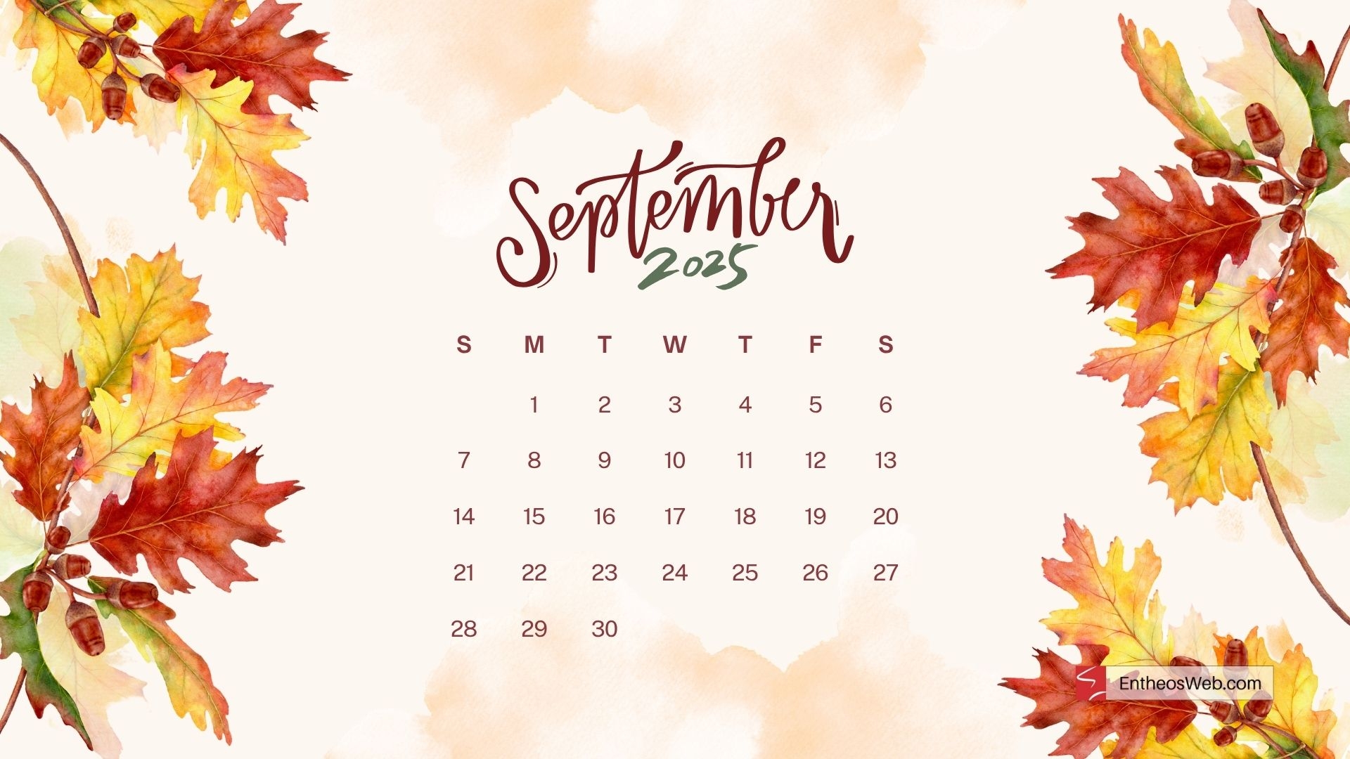 September 2025 Calendar Desktop Wallpaper Backgrounds EntheosWeb