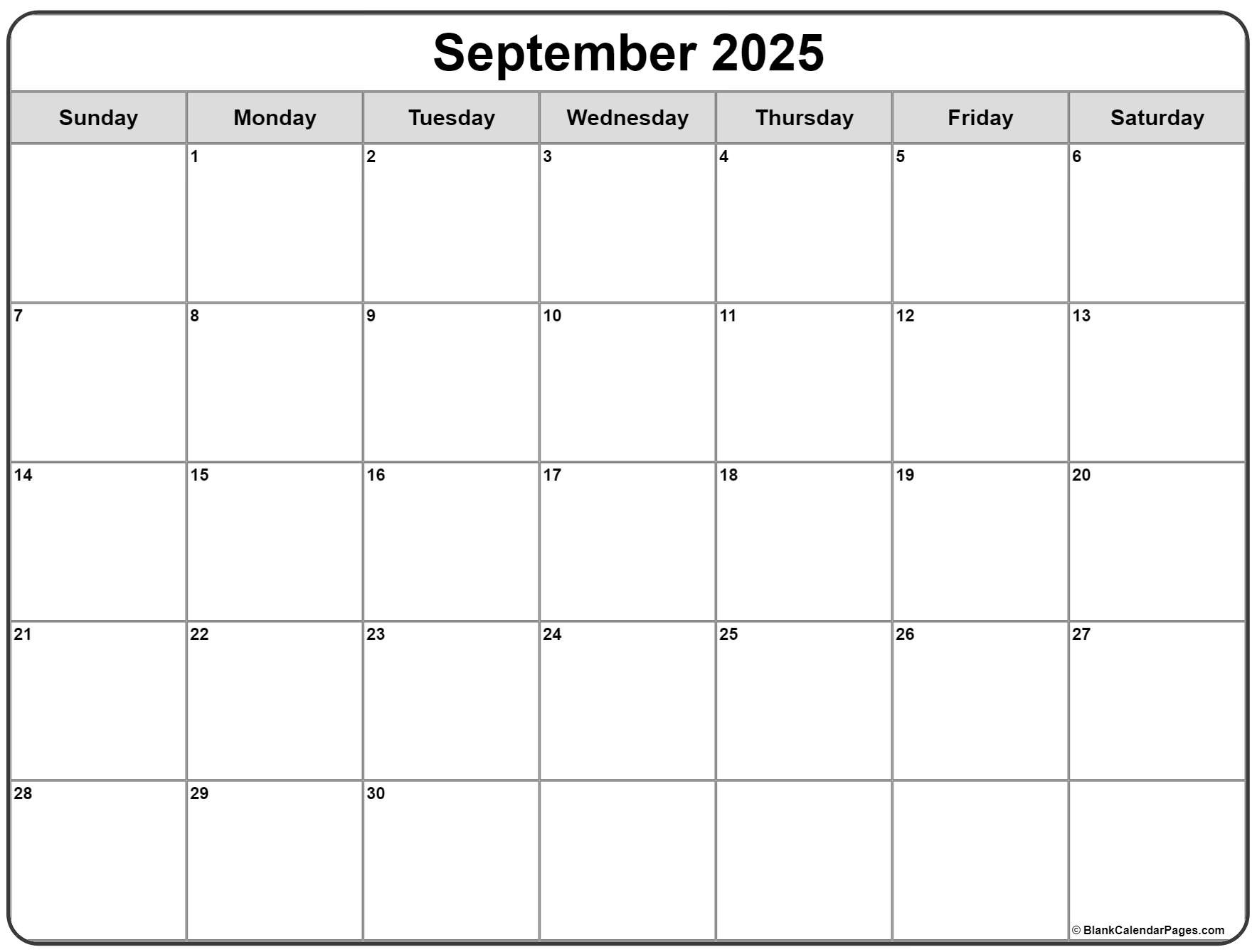 Colorful September 2025 Calendar