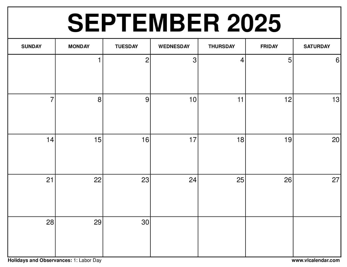 September 2025 Calendar Free Printable Templates Planning Guide