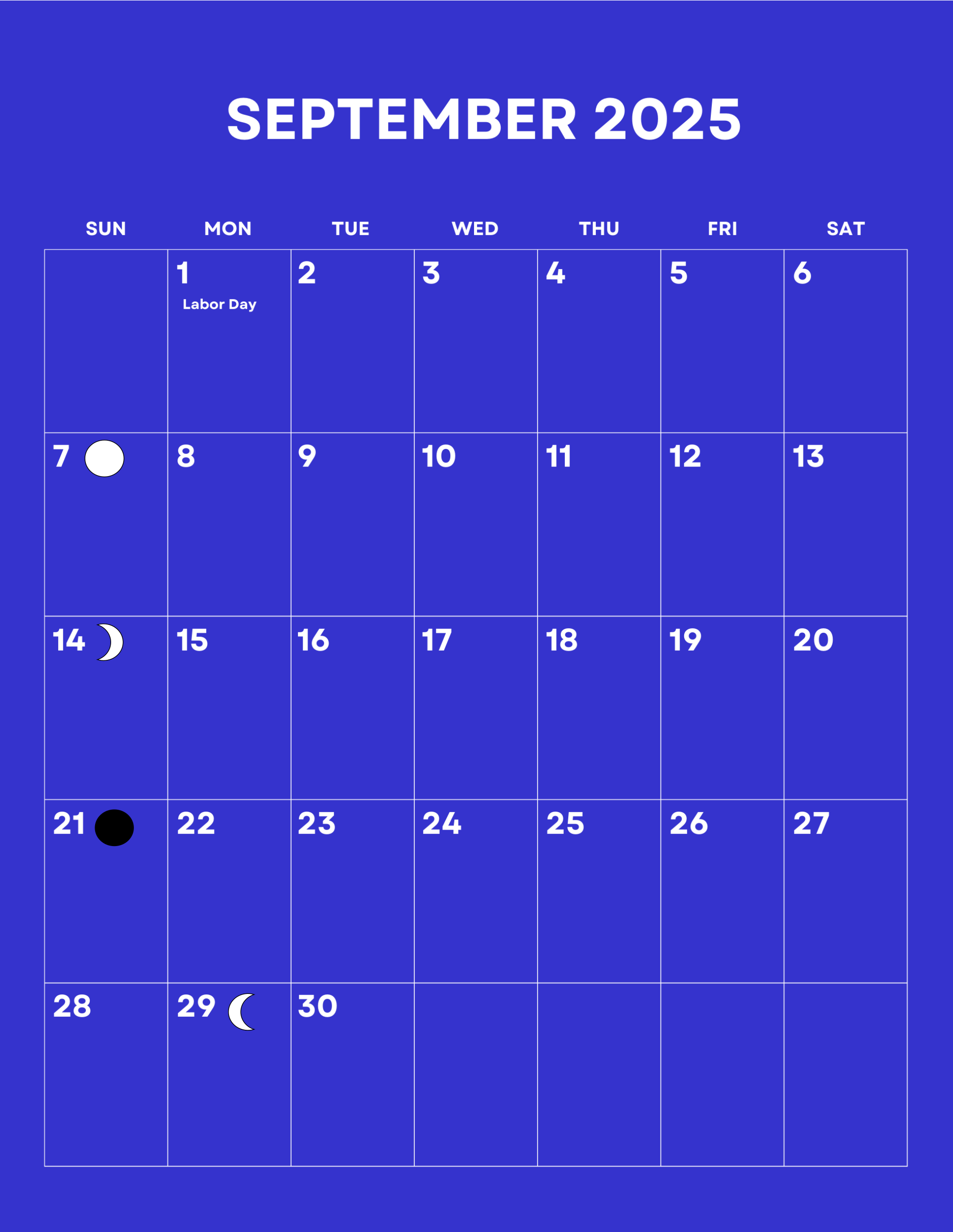 September 2025 Calendar My Calendar Land