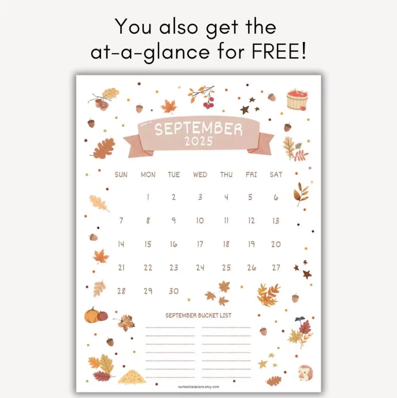 September 2025 Calendar Printable PDF September 2025 Calendar Page September 2025 Boho September 2025 Calendar Sept Cal Digital Download Etsy
