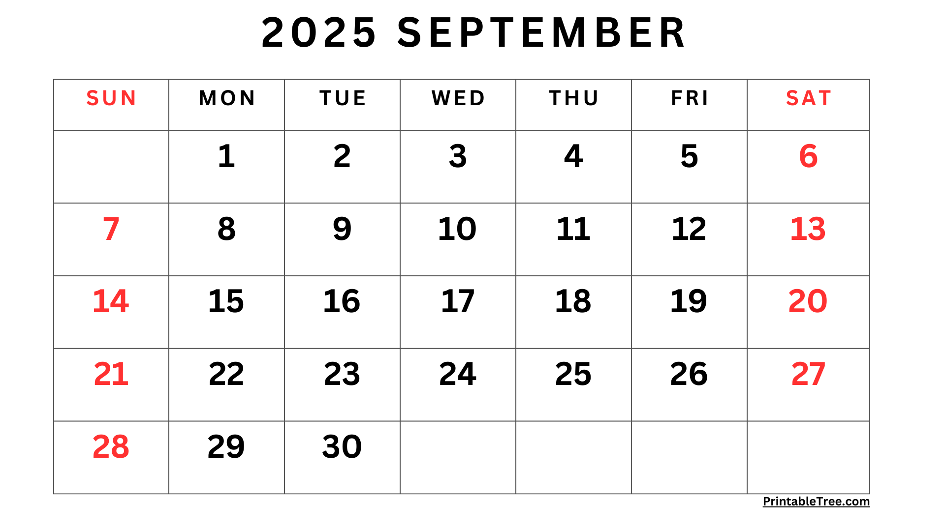 September 2025 Calendar Printable PDF Template With Holidays