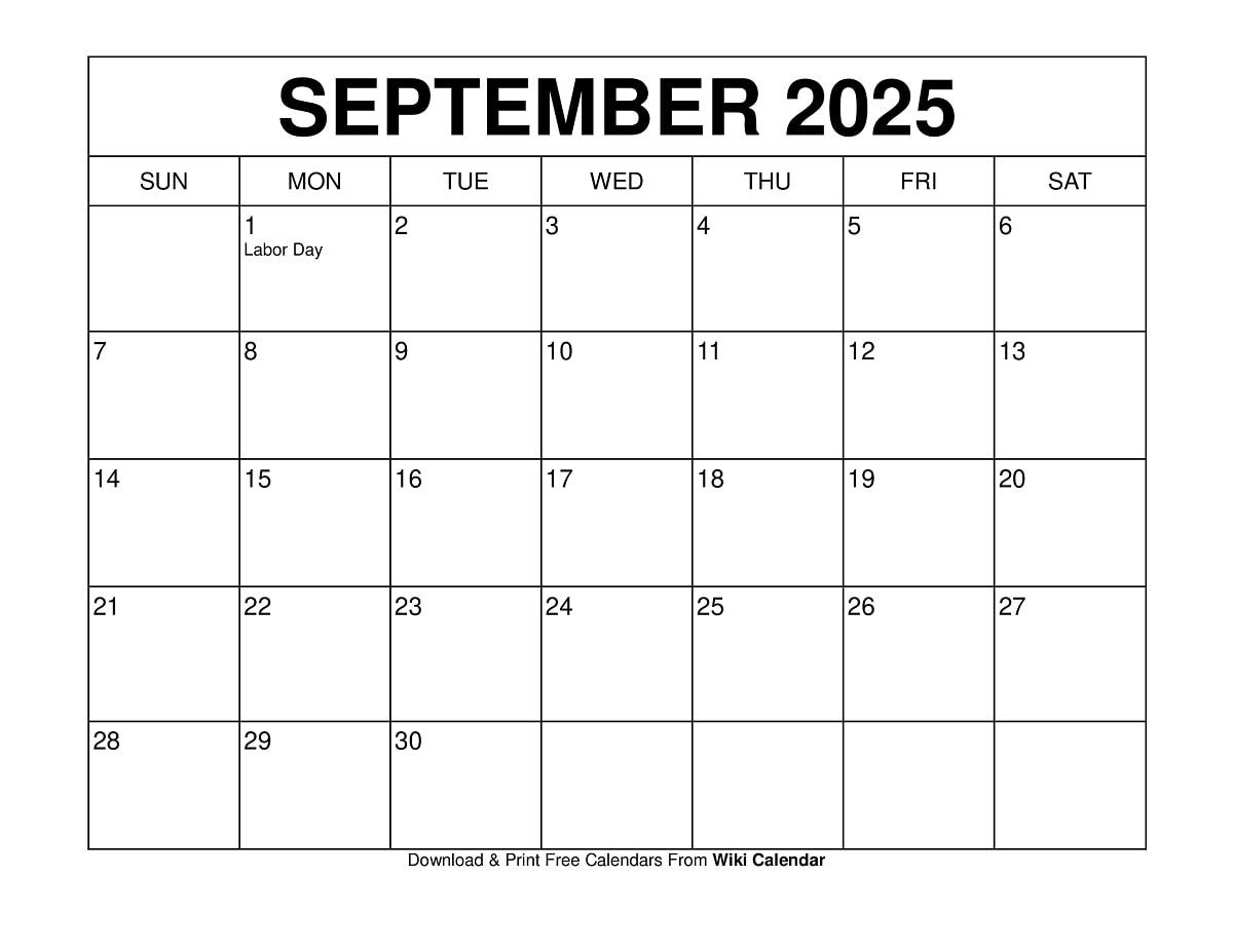 September 2025 Calendar Printable Templates More