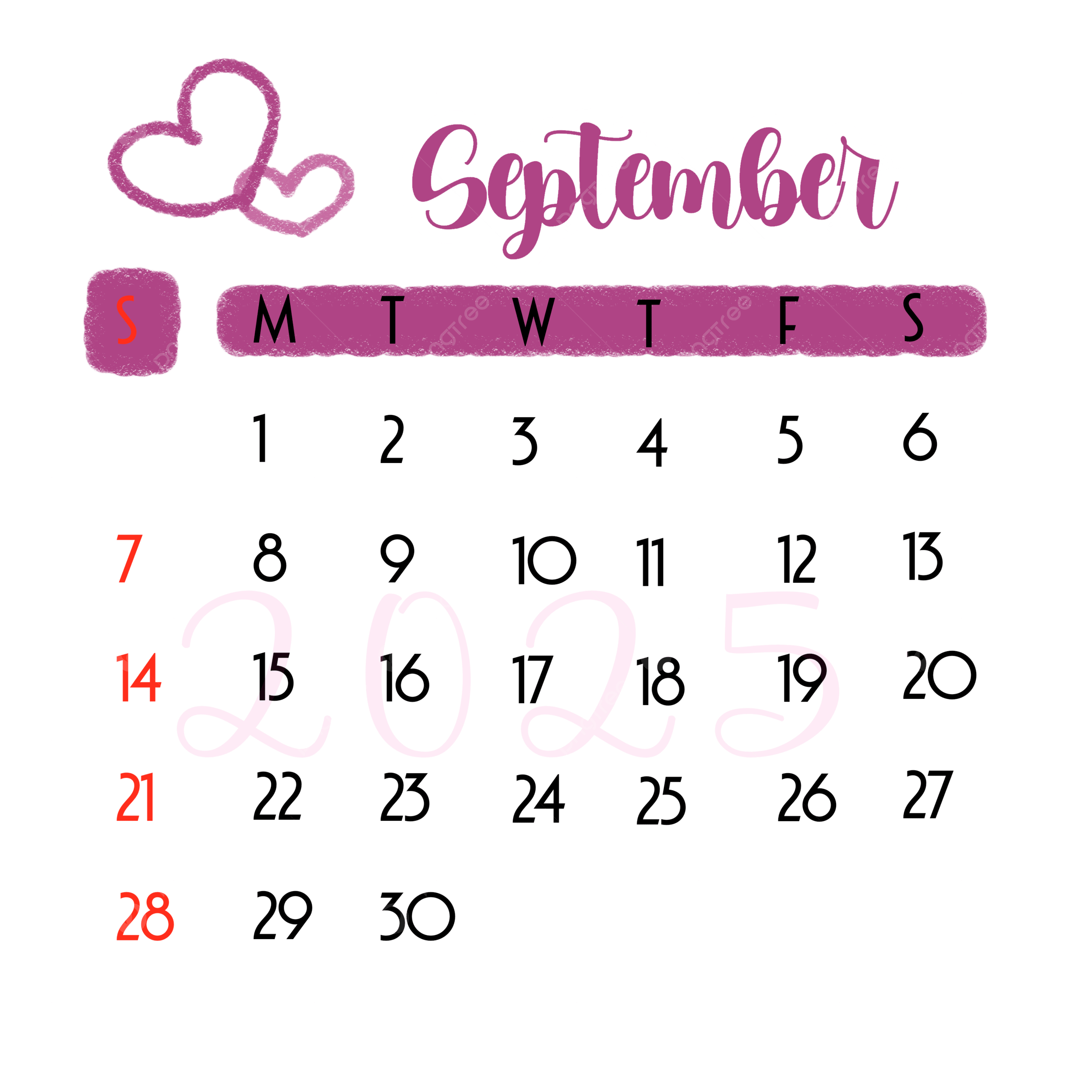 September 2025 Calendar September 2025 Calendar PNG Transparent Clipart Image And PSD File For Free Download