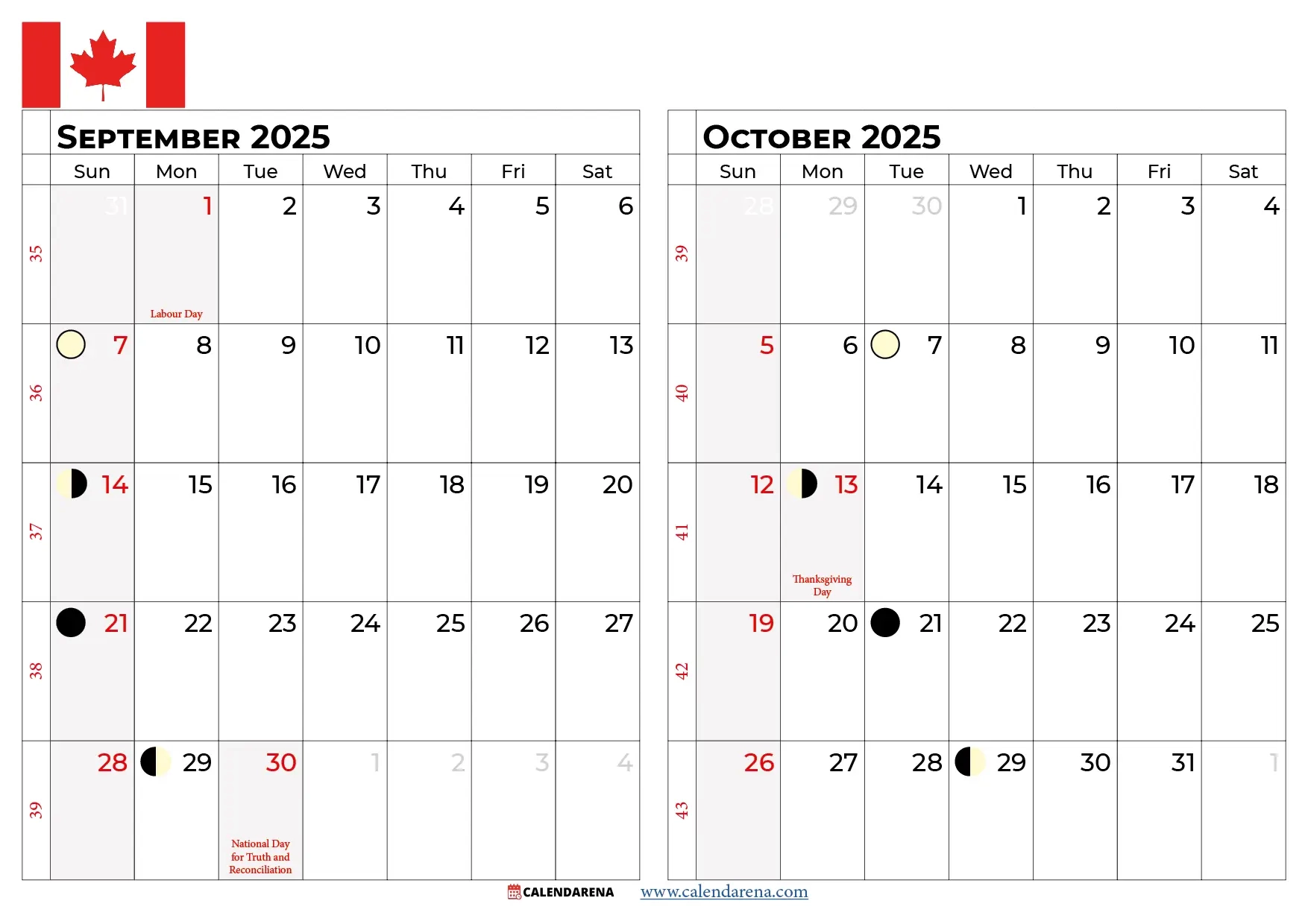 September 2025 Calendar With Holidays Canada