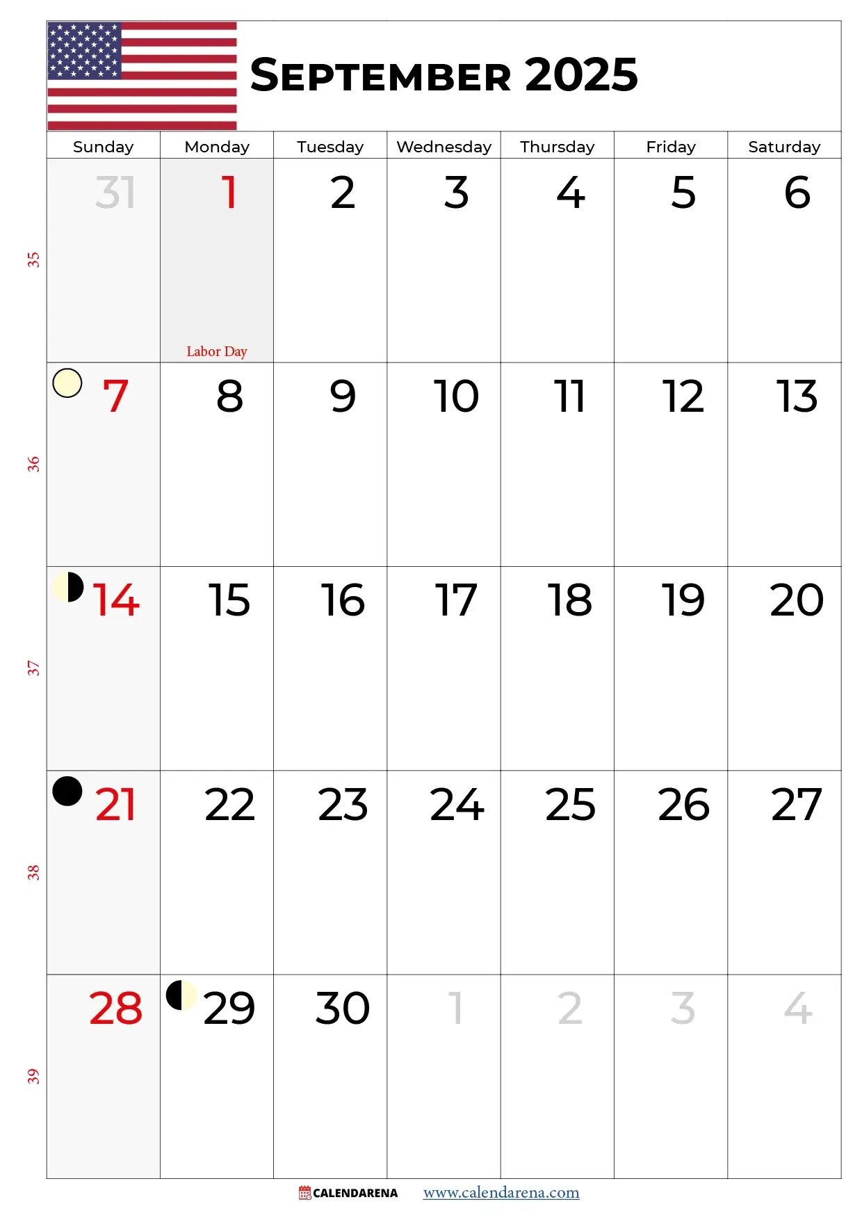 September 2025 Lunar Calendar Image