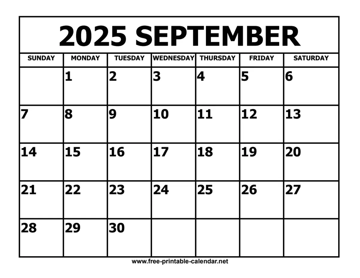 September 2025 Calendar