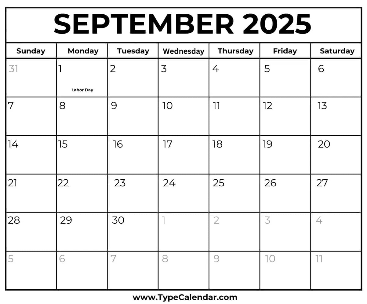 September 2025 Calendars Free Printable Templates