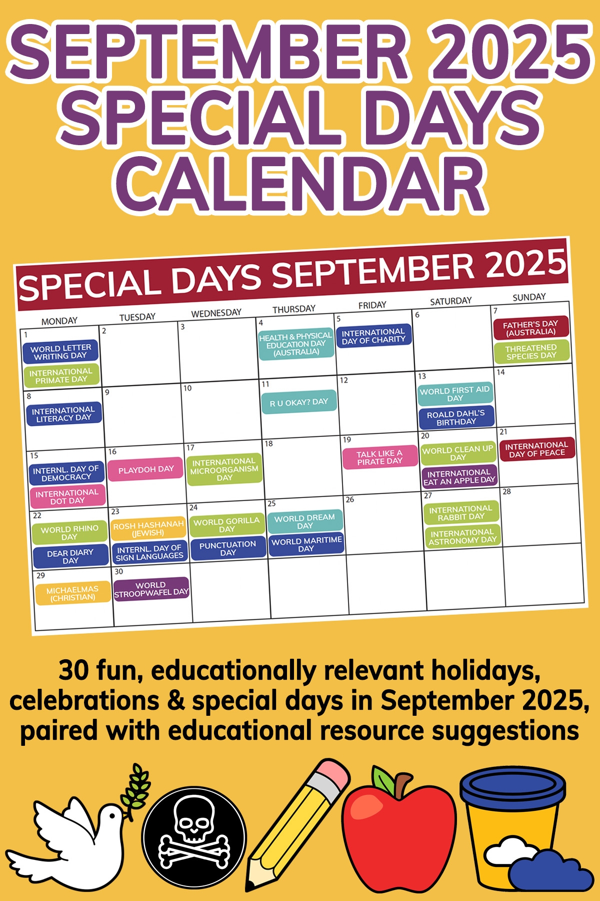 September 2025 Holidays Celebrations For The Classroom Calendar Childhood101