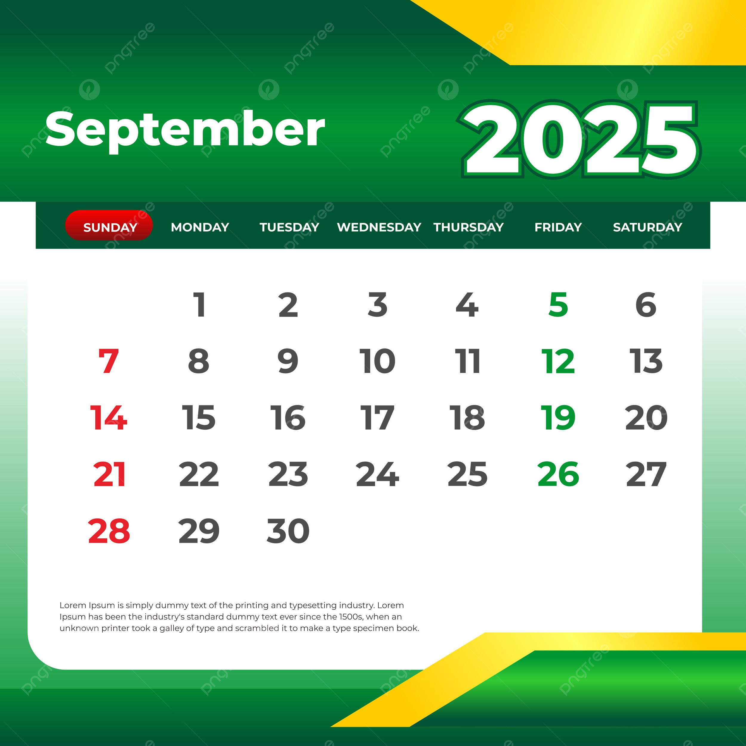 September 2025 Wall And Desk Calendar Vector Template Download On Pngtree