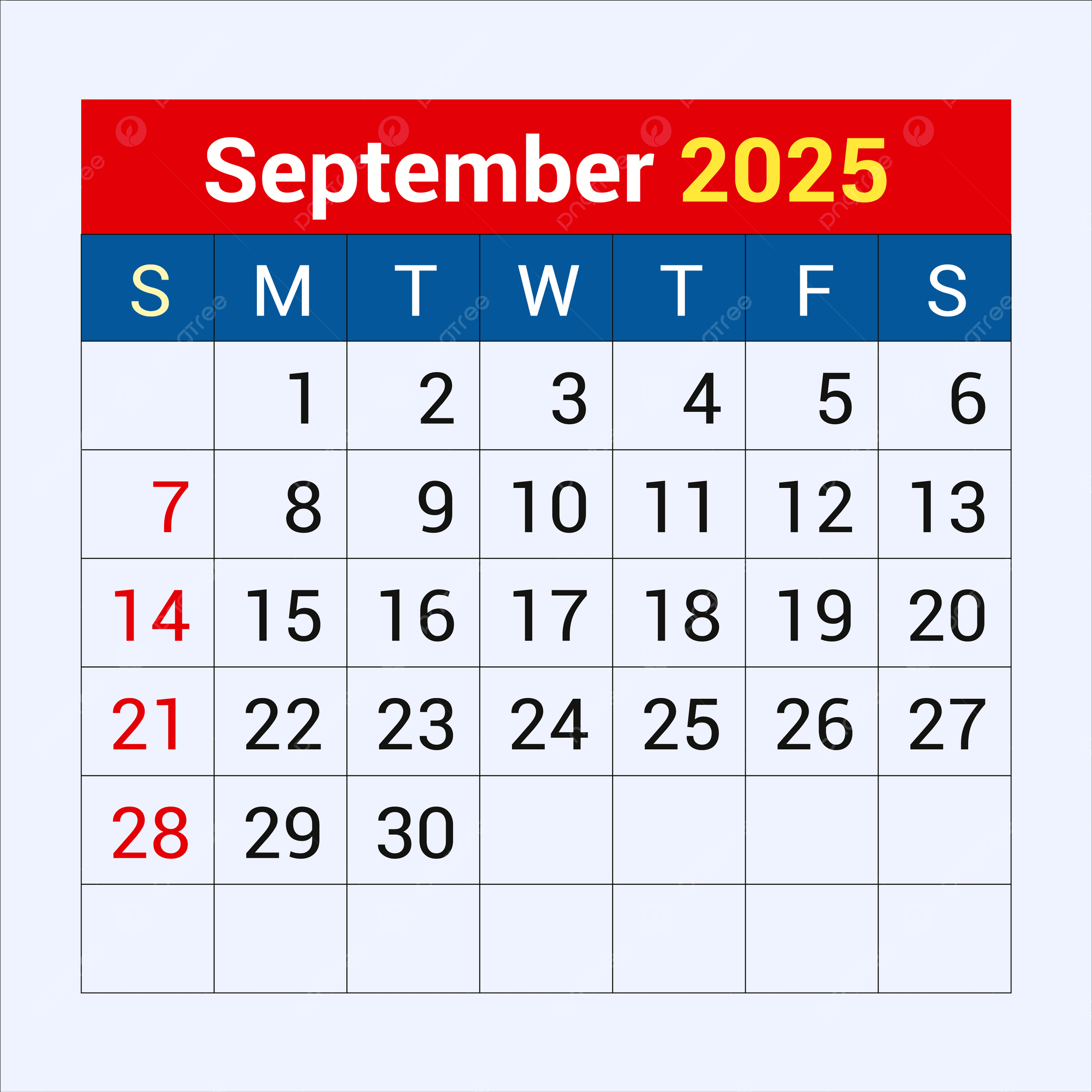 Calendar Template September 2025