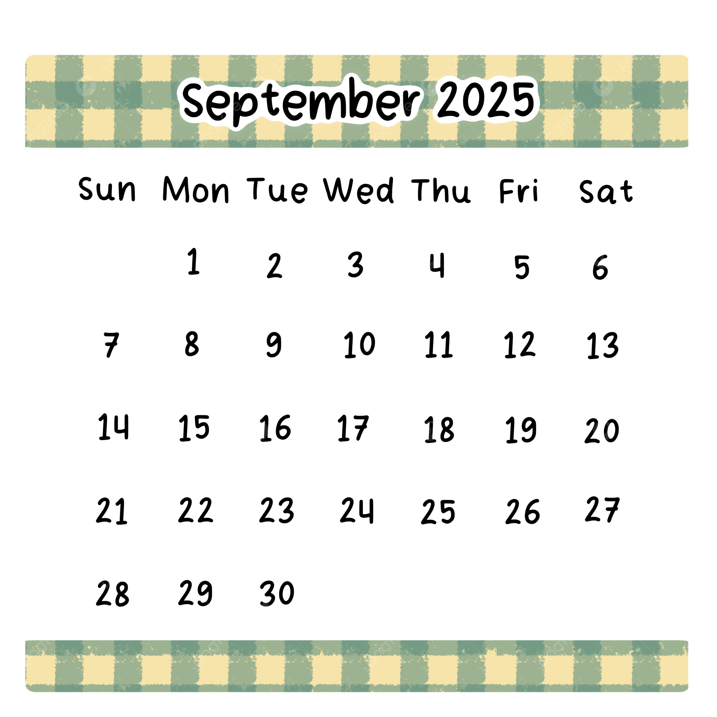September Calendar Of 2025 Template September 2025 Calendar PNG Transparent Clipart Image And PSD File For Free Download