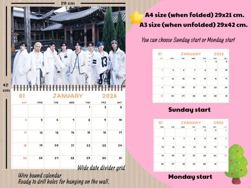 Stray Kids 2026 Wall Calendar K pop Group Choose Your Photos Etsy