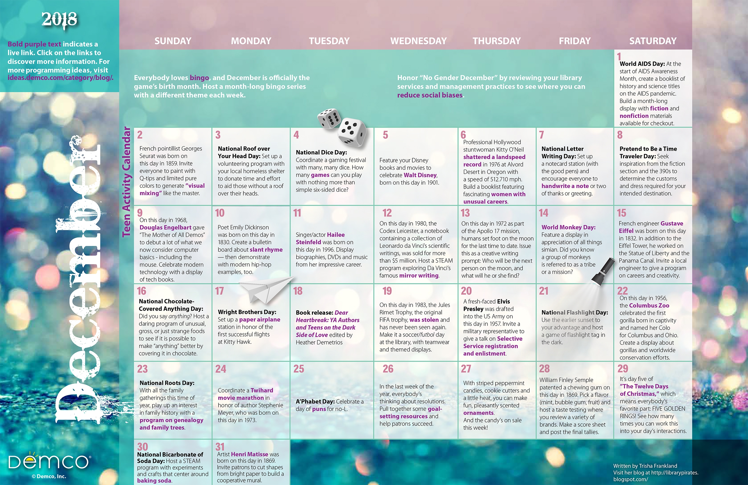 Teen Activity Calendar December