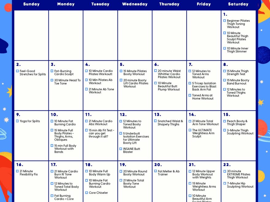 The Blogilates October 2022 Workout Calendar Blogilates