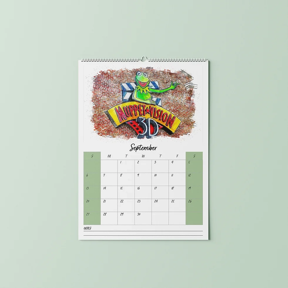 Walt Disney World Watercolour Calendar 2026 Happy Place Print
