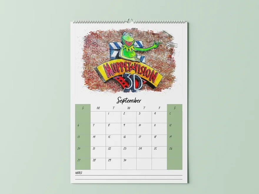 Walt Disney World Watercolour Calendar 2026 Happy Place Print